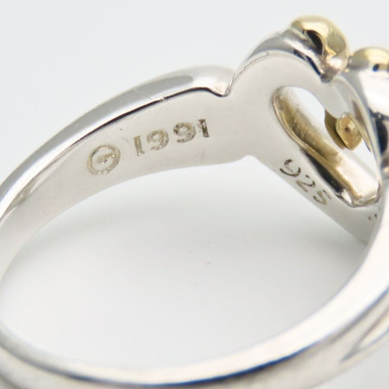 Tiffany & Co Ring ・ring Heart Ribbon Silver 925 18K Yellow Gold Approx 3.8g