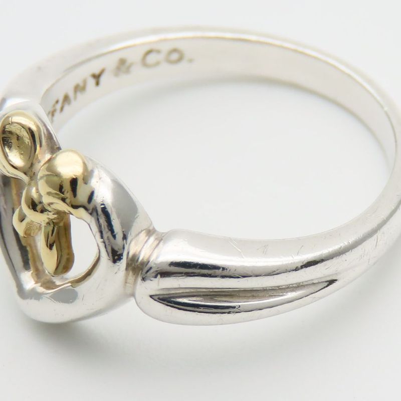 Tiffany & Co Ring ・ring Heart Ribbon Silver 925 18K Yellow Gold Approx 3.8g