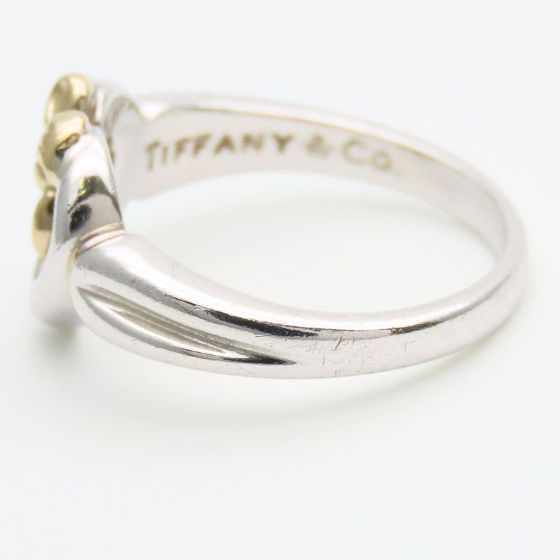 Tiffany & Co Ring ・ring Heart Ribbon Silver 925 18K Yellow Gold Approx 3.8g