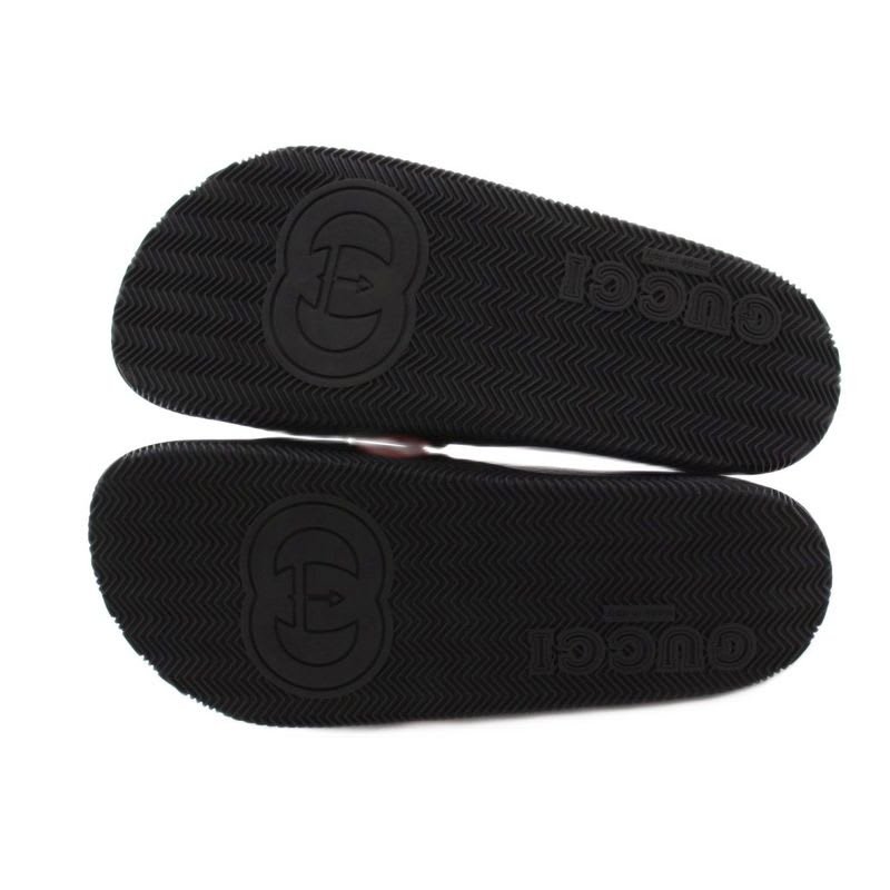 Gucci Sherry Line Interlocking G Sandals Slippers 8 Black KH
