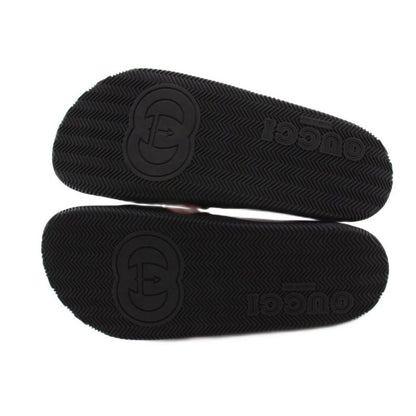 Gucci Sherry Line Interlocking G Sandals Slippers 8 Black KH