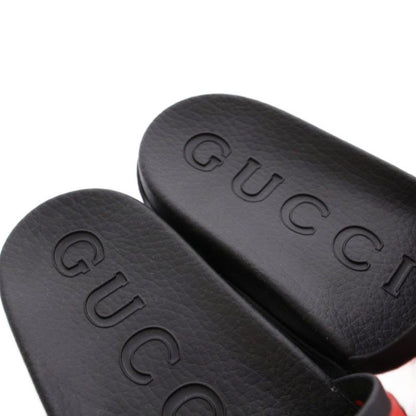 Gucci Sherry Line Interlocking G Sandals Slippers 8 Black KH