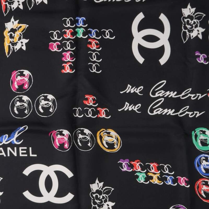 Chanel Coco Mark All-over Pattern Silk Scarf Men's