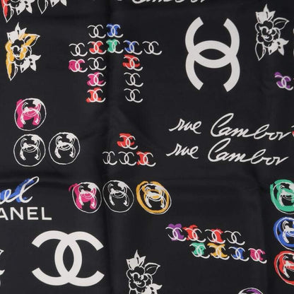 Chanel Coco Mark All-over Pattern Silk Scarf Men's