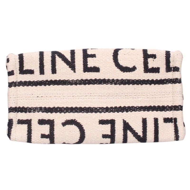 Celine Small Cabas Tice Logo Canvas Shoulder Bag Women's