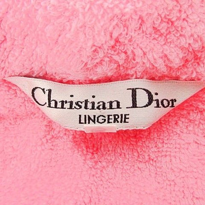 Christian DIOR Bathrobe Gown Back Logo Room Wear M Pink A1227