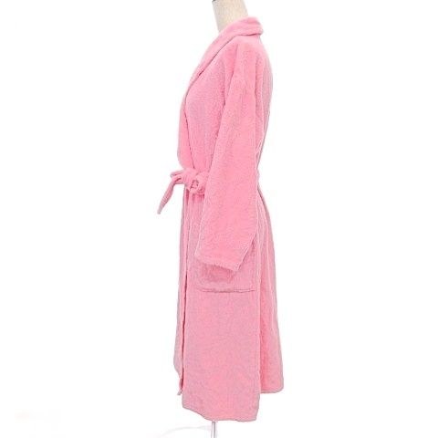 Christian DIOR Bathrobe Gown Back Logo Room Wear M Pink A1227