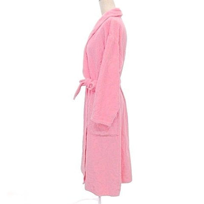 Christian DIOR Bathrobe Gown Back Logo Room Wear M Pink A1227