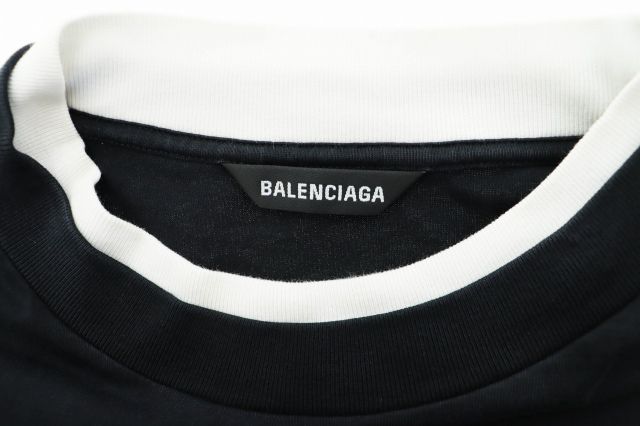 Balenciaga 21SS Oversized Double Layer Tee Embroidered Oversized Layered Short