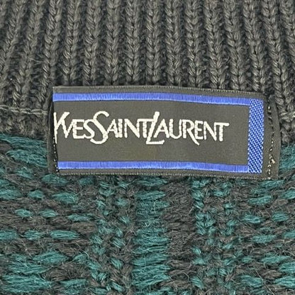 Yves Saint Laurent YVES Saint Laurent Knit Sweater Long Sleeve V Neck All Over