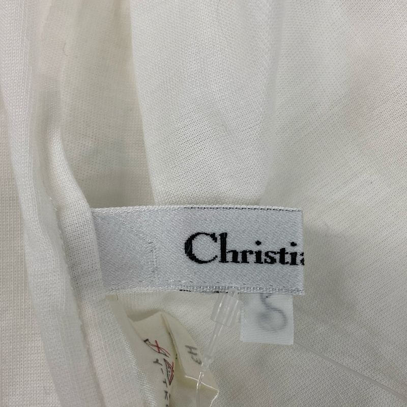 DIOR Christian Dior Long Sleeve Shirt Blouse Size L Women's - White