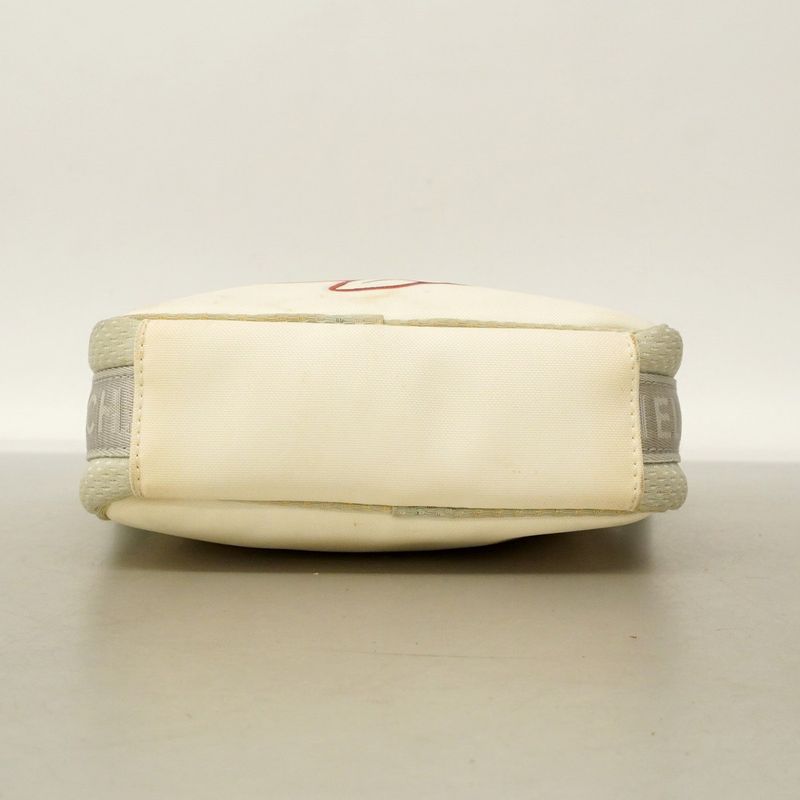 Chanel Shoulder Bag Sports Camellia Nylon White Gray Silver Hardware Ladies