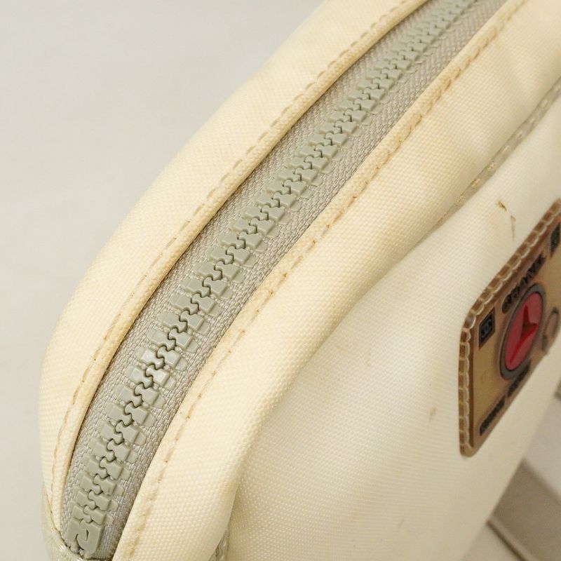 Chanel Shoulder Bag Sports Camellia Nylon White Gray Silver Hardware Ladies