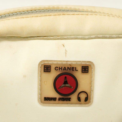 Chanel Shoulder Bag Sports Camellia Nylon White Gray Silver Hardware Ladies