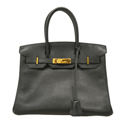 Hermes Handbag Birkin 30 Ardennes Black Gold Hardware □C Stamped Ladies