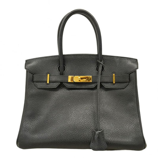 Hermes Handbag Birkin 30 Ardennes Black Gold Hardware □C Stamped Ladies