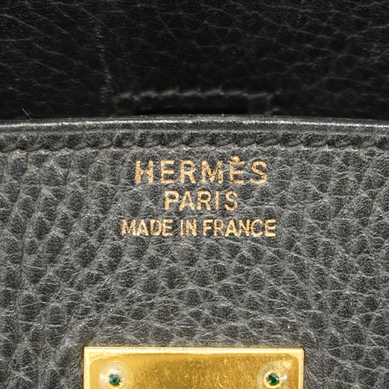 Hermes Handbag Birkin 30 Ardennes Black Gold Hardware □C Stamped Ladies