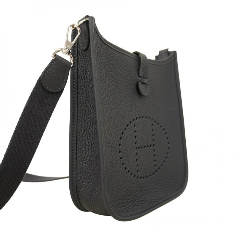 Hermes Shoulder Bag Evelyn TPM Taurillon Clemence Cavan Silver Hardware K