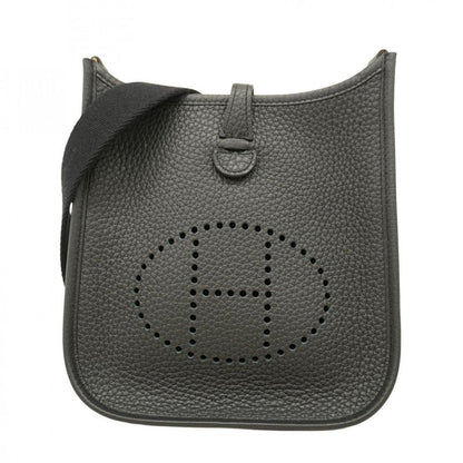 Hermes Shoulder Bag Evelyn TPM Taurillon Clemence Black Gold Hardware K