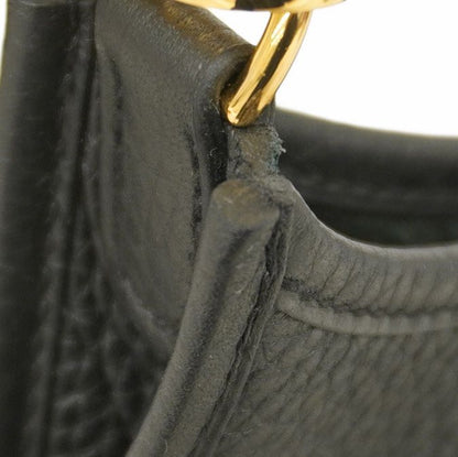 Hermes Shoulder Bag Evelyn TPM Taurillon Clemence Black Gold Hardware K