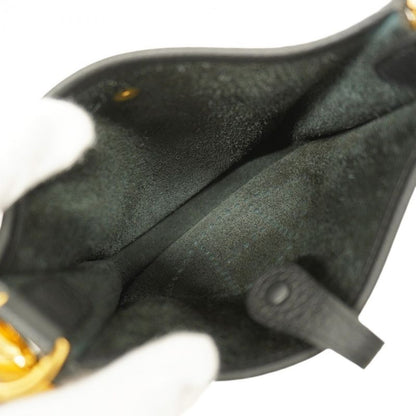 Hermes Shoulder Bag Evelyn TPM Taurillon Clemence Black Gold Hardware K
