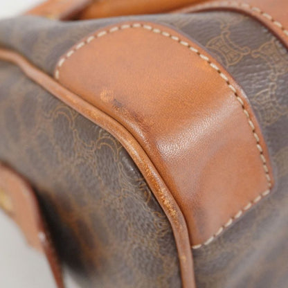 Celine Handbag Macadam PVC Brown Gold Hardware Women