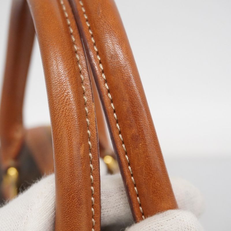 Celine Handbag Macadam PVC Brown Gold Hardware Women