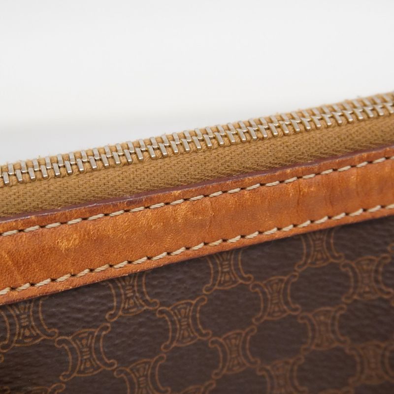 Celine Handbag Macadam PVC Brown Gold Hardware Women