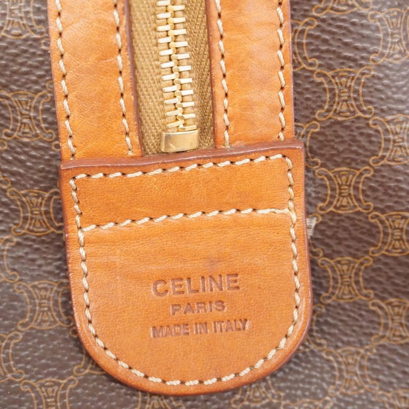 Celine Handbag Macadam PVC Brown Gold Hardware Women