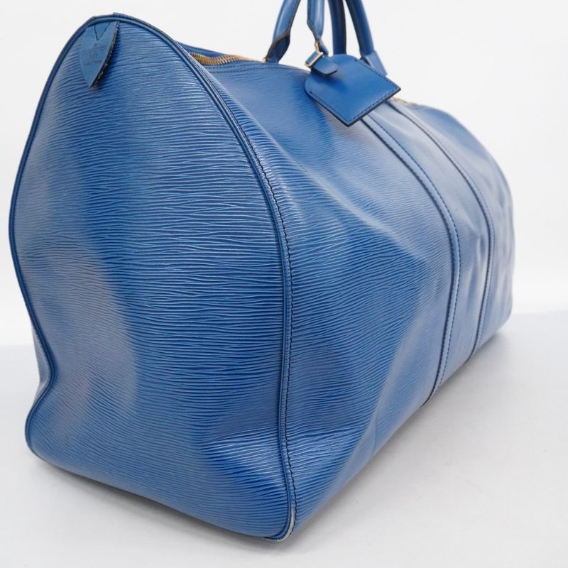 Louis Vuitton Boston Bag Epi Keepall 60 M42945 Toledo Blue Men Women Unisex