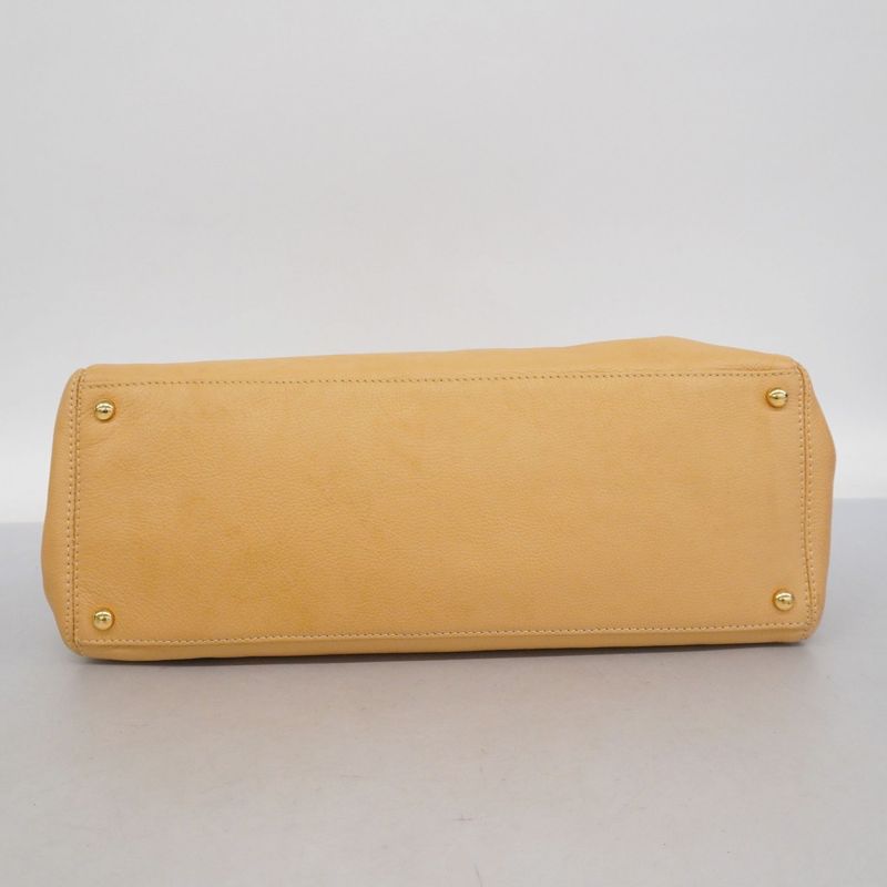 Chanel Tote Bag Executive Leather Light Brown Gold Hardware 2way Bag Ladies