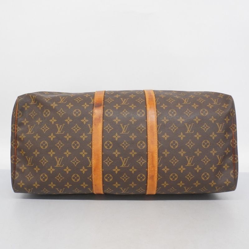 Louis Vuitton Boston Bag Monogram Keepall 55 M41424 Brown Men Women Unisex