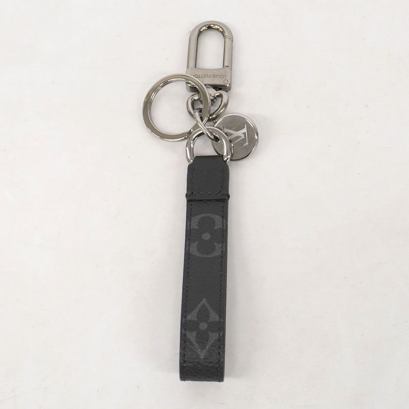 Louis Vuitton Key Holder Monogram Eclipse Dragonne M61950 Black Men's