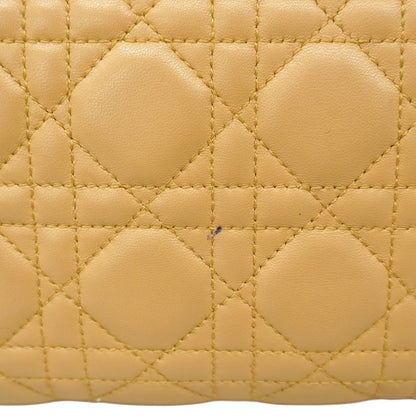 Christian Dior Tote Bag Cannage Lamb Beige Silver Hardware Women's