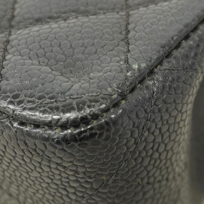 Chanel Shoulder Bag Matelasse Caviar Skin Black Gold Hardware Women