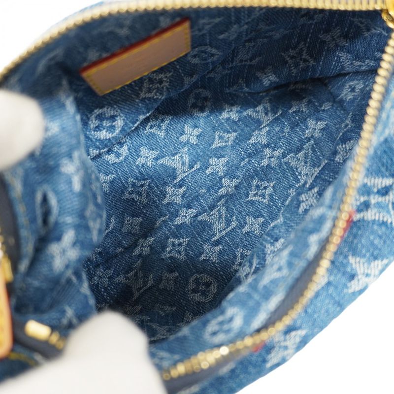 Louis Vuitton Handbag Monogram Denim Pochette Hills M82949 Blue Ladies