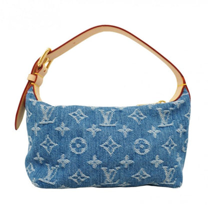 Louis Vuitton Handbag Monogram Denim Pochette Hills M82949 Blue Ladies