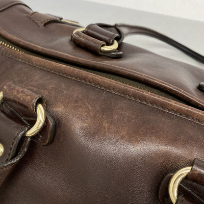 Celine Handbag Leather Brown Chien Pangold Hardware Women's