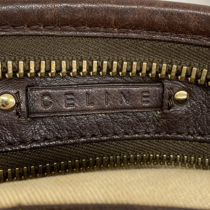Celine Handbag Leather Brown Chien Pangold Hardware Women's