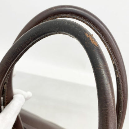 Celine Handbag Leather Brown Chien Pangold Hardware Women's