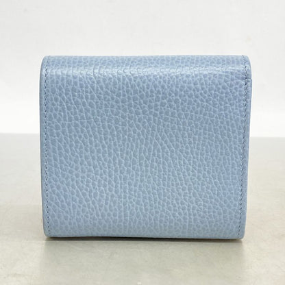 Gucci Wallet Ggmarmont 598587 Leather Blue Gold Hardware Women's