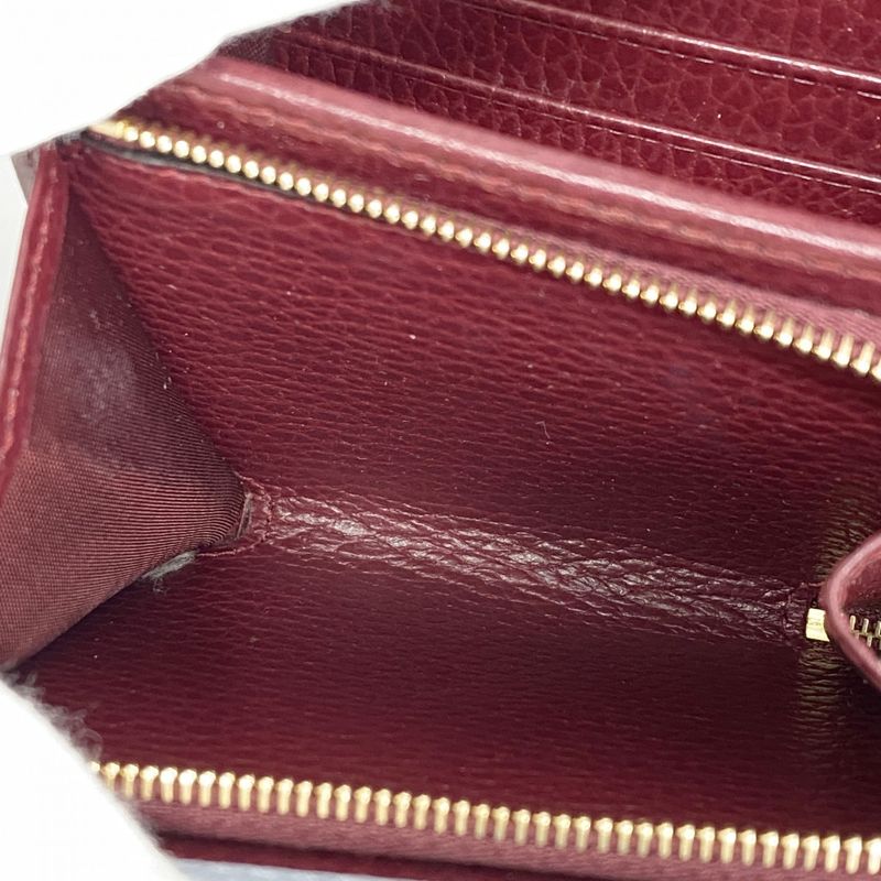 Gucci Wallet Ggmarmont 598587 Leather Blue Gold Hardware Women's