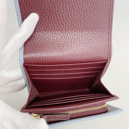 Gucci Wallet Ggmarmont 598587 Leather Blue Gold Hardware Women's