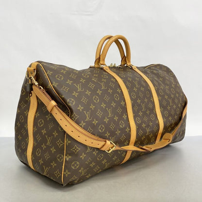 Louis Vuitton Boston Bag Monogram Keepall Bandouliere 60 M41412 Brown Men Women