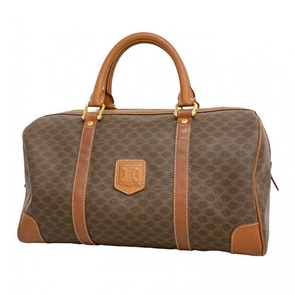 Celine Handbag Macadam PVC Brown Gold Hardware Women