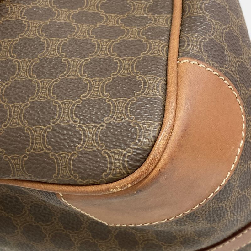 Celine Handbag Macadam PVC Brown Gold Hardware Women