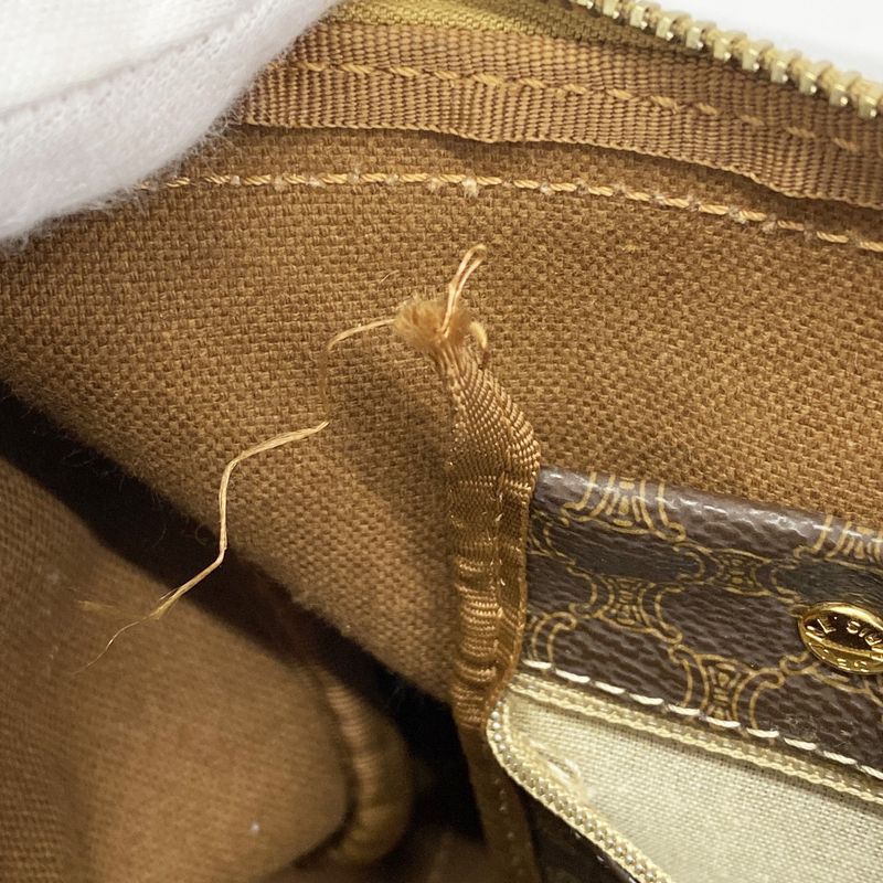 Celine Handbag Macadam PVC Brown Gold Hardware Women