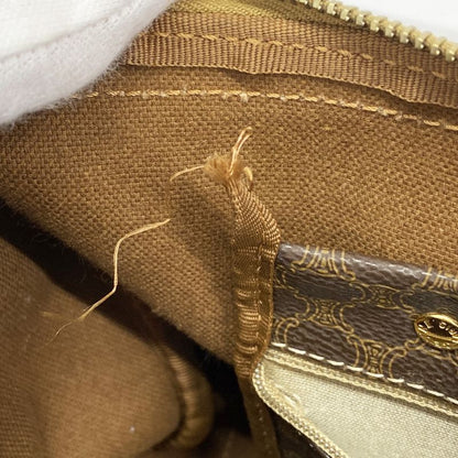 Celine Handbag Macadam PVC Brown Gold Hardware Women