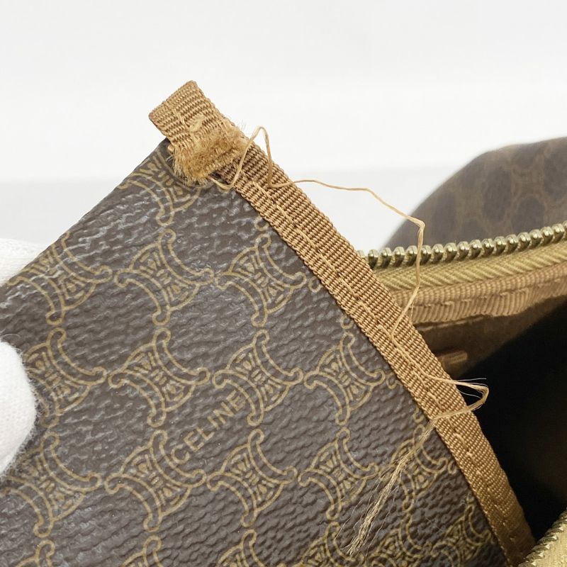 Celine Handbag Macadam PVC Brown Gold Hardware Women