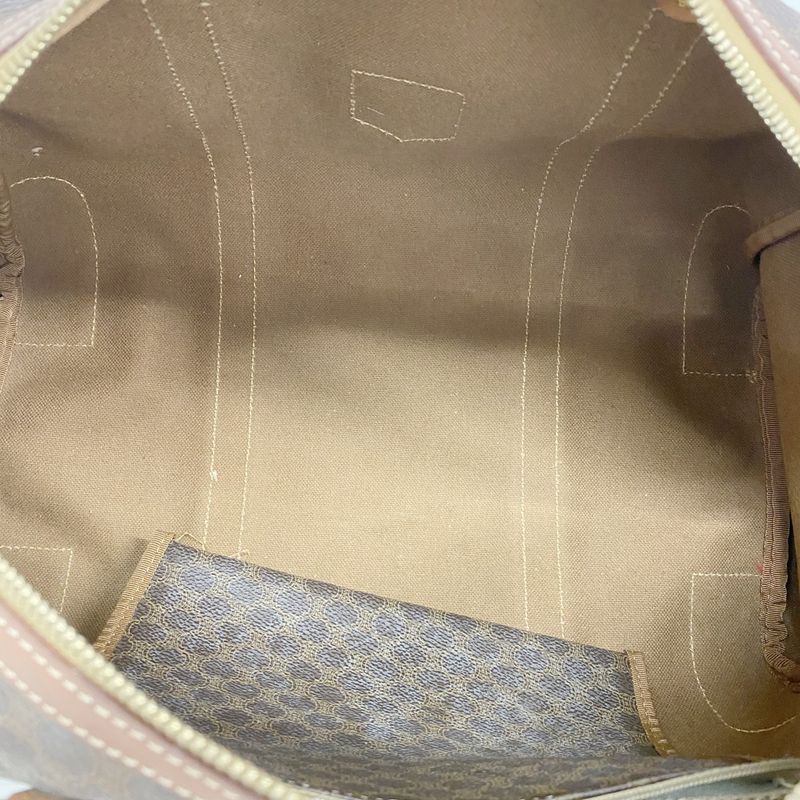 Celine Handbag Macadam PVC Brown Gold Hardware Women